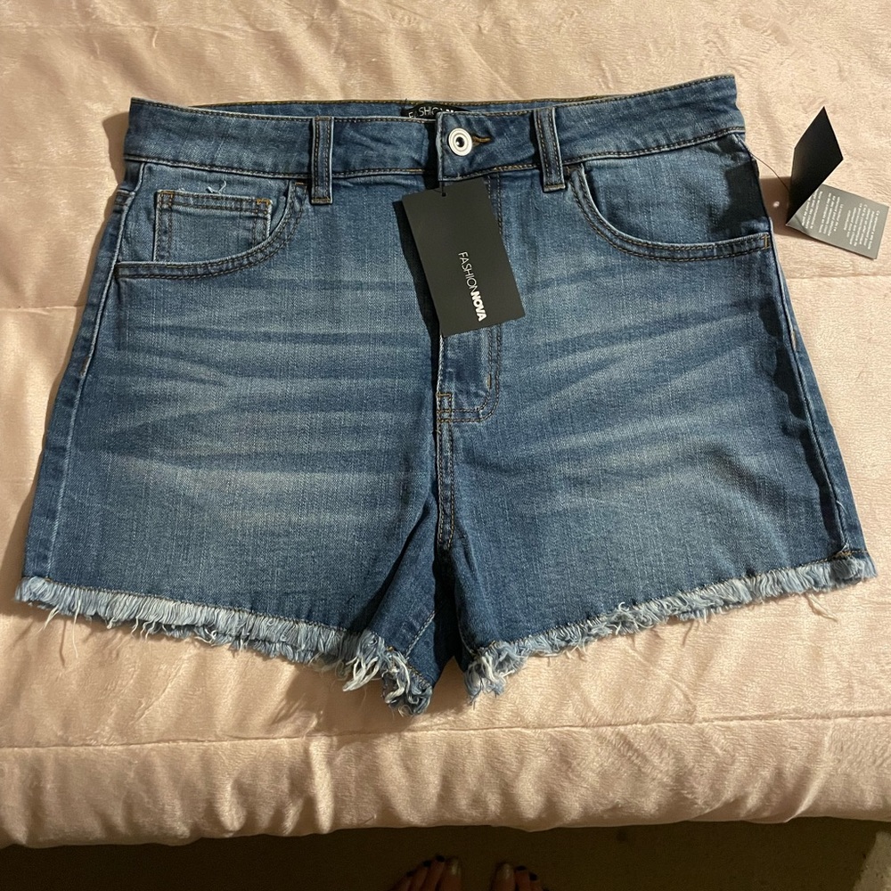 Fashion Nova Blue Denim Jean Shorts